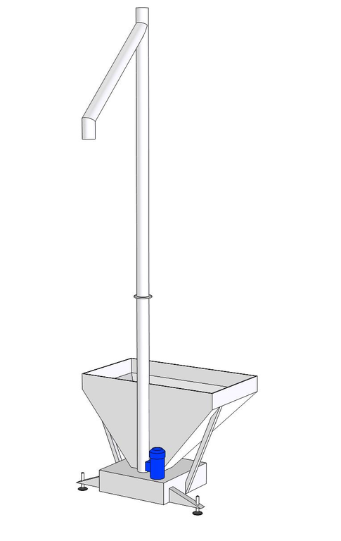 Вертикальный шнековый транспортер ШЗ ЛАККК для сыпучих продуктов и порошков